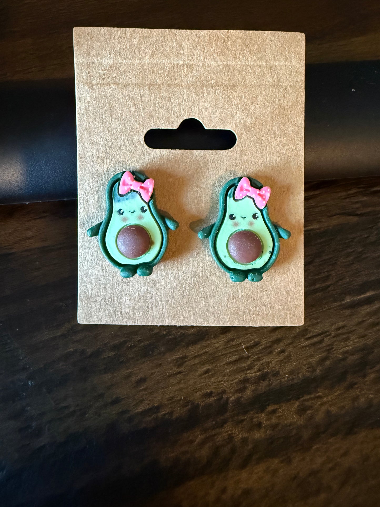 "Avocado" post back earring set