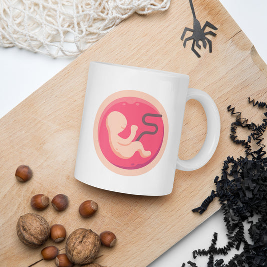 White glossy mug